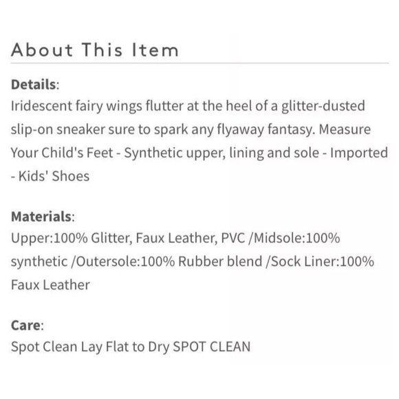 Sam Edelman Girls Slip On Glitter Fairy Sneakers/Iridescent Wings SZ: 2- - Picture 12 of 12